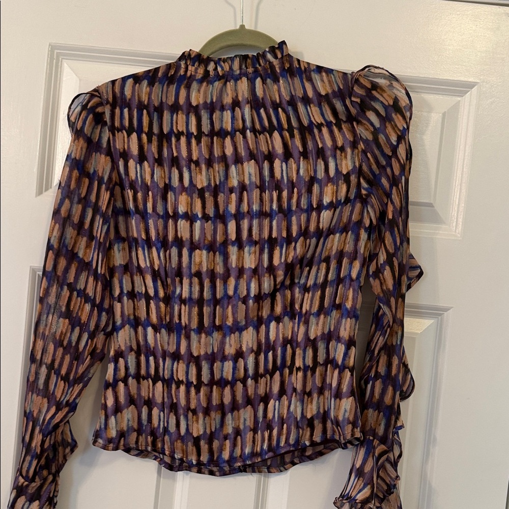 Lost + Wander Multicolor Brushstroke Ruffle Tie-N… - image 7